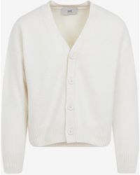 Ami Paris - Adc Wool And Cashmere Cardigan - Lyst