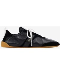Chloé - Kick Nylon And Suede Sneakers - Lyst