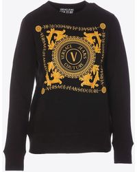 Versace - Logo-Print Crewneck Sweatshirt - Lyst