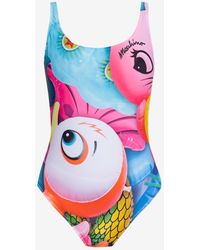 Moschino - Graphic-Print One-Piece Swimsuit - Lyst