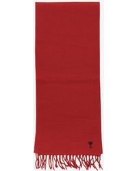 Ami Paris - Ami De Coeur Fringed Scarf - Lyst