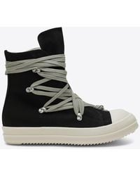Rick Owens - Megalace Denim-Effect High-Top Sneakers - Lyst