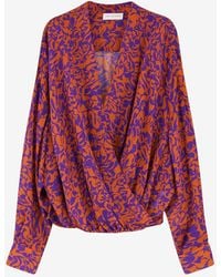Dries Van Noten - Camiel Printed V-Neck Blouse - Lyst