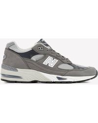 New Balance - 991 Paneled Low-Top Sneakers - Lyst