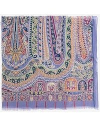 Etro - Paisley Print Silk Scarf - Lyst