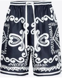 Dolce & Gabbana - Marina Print Silk Bermuda Shorts - Lyst