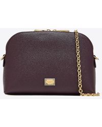 Dolce & Gabbana - Mini Logo Plaque Leather Crossbody Bag - Lyst