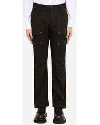 Burberry - Logo Embroidered Straight-Leg Cargo Pants - Lyst