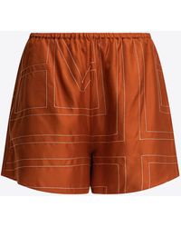 TOTEME - Monogram Silk Mini Shorts - Lyst