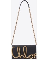 Chloé - Iconic Logo Calf Leather Shoulder Bag - Lyst