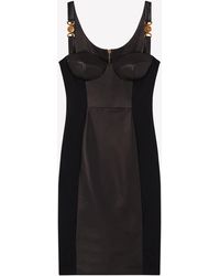 Versace - Sleeveless Leather Dress With Medusa Detail - Lyst