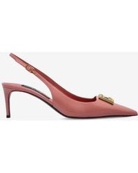 Dolce & Gabbana - Lollo 60 Patent Leather Slingback Pumps - Lyst