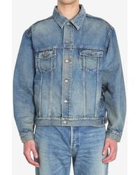 Saint Laurent - Trucker Faded Denim Jacket - Lyst