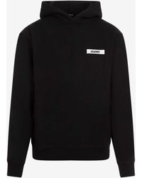Jacquemus - Logo-Embroidered Tag Hooded Sweatshirt - Lyst