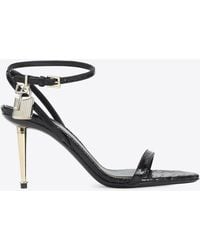 Tom Ford - Padlock 90 Python Print Leather Sandals - Lyst