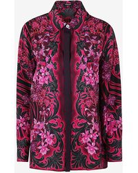 Versace - Floral Print Silk Shirt - Lyst
