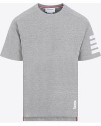 Thom Browne - Logo Tag Crewneck T-Shirt - Lyst