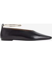 Jil Sander - Ring Leather Ballet Flats - Lyst