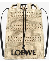 Loewe - Raffia Drawstring Pouch - Lyst