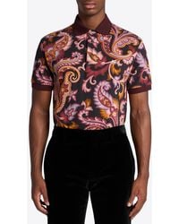 Etro - Floral Paisley Print Polo T-Shirt - Lyst