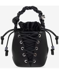 Ganni - Mini Bou Lace-Up Bucket Bag - Lyst