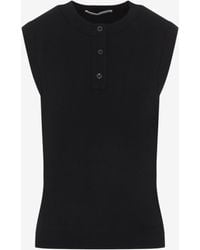 Studio Nicholson - Aurel Half-Placket Wool Knit Sweater Vest - Lyst