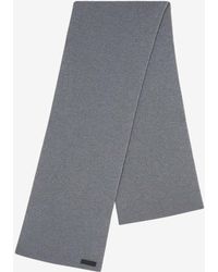 Versace - Logo Tag Wool Knit Scarf - Lyst