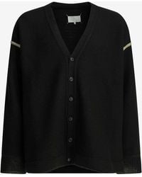 Maison Margiela - Knitted Wool Cardigan With Elbow Patch - Lyst