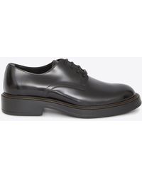 Tod's - Semi-Shiny Leather Oxford Shoes - Lyst
