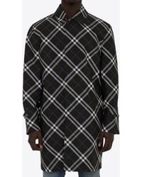 Burberry - Single-Breasted Checked Trench Coat - Lyst