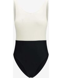 Ami Paris - Two-Tone One-Piece Swimsuit - Lyst