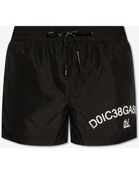 Dolce & Gabbana - Logo-Printed Swim Shorts - Lyst