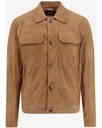 BOSS - Merfo Perforated Suede Jacket - Lyst