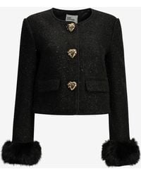 Self-Portrait - Bouclé Boxy Jacket - Lyst