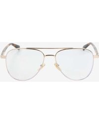 Gucci - Aviator Frame Metal Glasses - Lyst