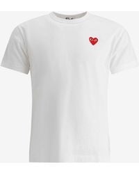 COMME DES GARÇONS PLAY - Heart Logo Patch T-Shirt - Lyst