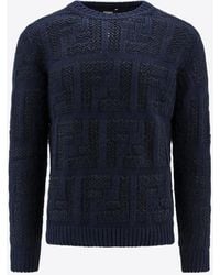 Fendi - Ff Jacquard Wool Sweater - Lyst