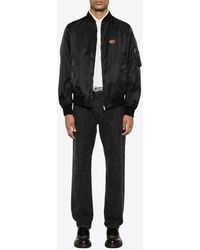 Valentino - Vlogo Patch Zip-Up Bomber Jacket - Lyst