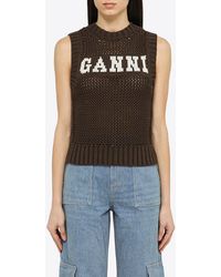 Ganni - Knitted Waistcoat Gilet - Lyst