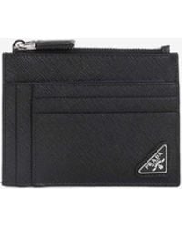 Prada - Saffiano Leather Card Holder - Lyst