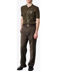 Fendi - Monogram Knit Polo T-Shirt - Lyst