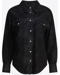 Isabel Marant - Karima Faux Leather Long-Sleeved Shirt - Lyst