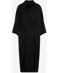 Balenciaga - Jacquard Midi Wrap Dress - Lyst