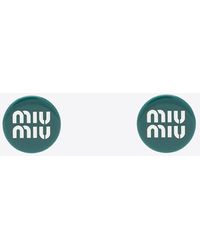 Miu Miu - Logo Lettering Clip-On Earrings - Lyst