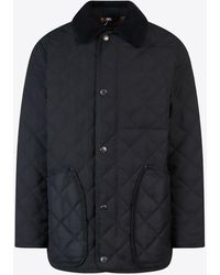 Burberry - Corduroy Collar Quilted Jacket - Lyst