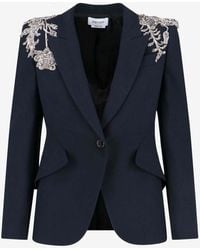 McQueen - Embellished Single-Breasted Silk Blazer - Lyst