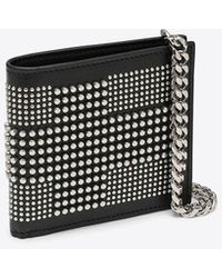 Alexander McQueen - Studded Bi-Fold Leather Wallet With Chain - Lyst