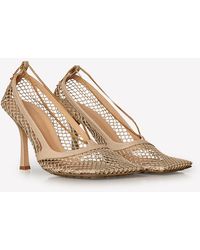 square toe mesh pumps