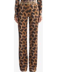Etro - Animal Print Bull Denim Pants - Lyst