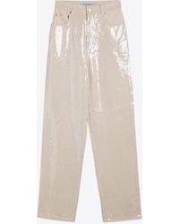 Golden Goose - Trousers With Transparent Sequins Ã‰Cru - Lyst